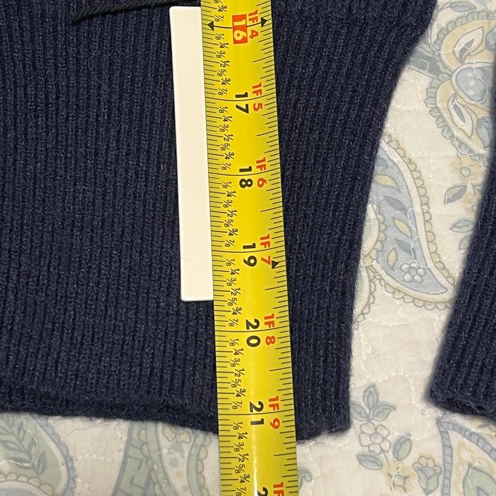 Commense Navy Ribbed Knit Cardigan with Gold Hardware - Picture 6 of 12